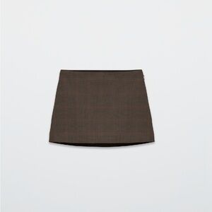 Aritzia Babaton Roundup Plaid Brown Skort